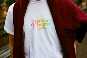 Take Care Of Yourself Garment-Dyed Heavyweight T-Shirt [Berry, Brick, White, Violet, True Navy]